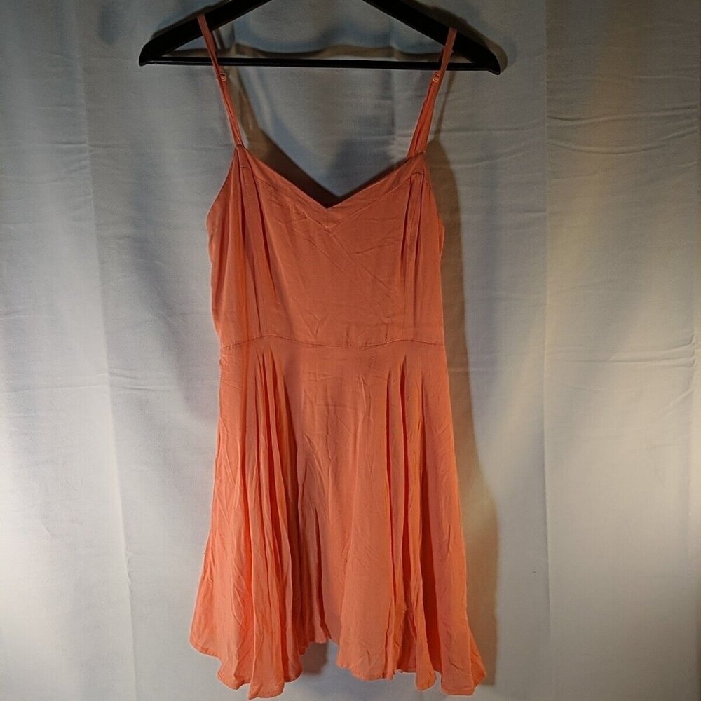 Talula Peach Pink Sun Dress Strappy A-line fit and Flare V-Neck Women's 6 Short